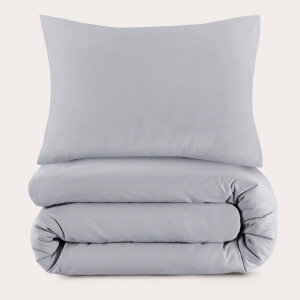 NOUS Living katoenen dekbedovertrek 1 persoons lichtgrijs (140x220 cm)