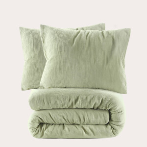 NOUS Living mousseline dekbedovertrek 2 persoons groen (200x220 cm)