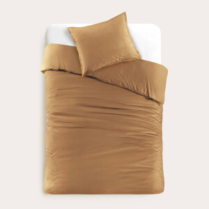 Studio LIVIT perkal katoenen dekbedovertrek 1 persoons goudgeel (140x220 cm)