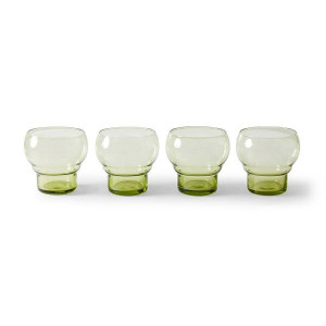 HKLIVING waterglas 70s set van 4 (Ø9 cm)