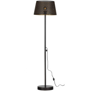 WOOOD Exclusive Kars Vloerlamp - Metaal - Zwart/Brass - 161x42x42