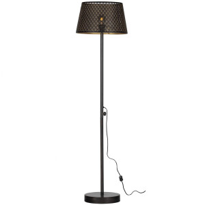 WOOOD Exclusive Kars Vloerlamp - Metaal - Zwart/Brass (161x42x42 cm)