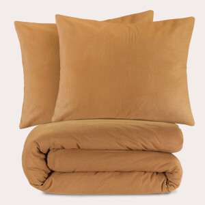 NOUS Living flanellen dekbedovertrek 2-persoons bruin (200x220 cm)