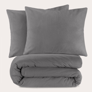 NOUS Living flanellen dekbedovertrek lits-jumeaux grijs (240x220 cm)