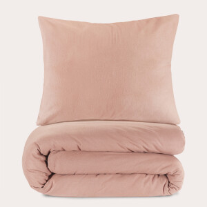 NOUS Living flanellen dekbedovertrek 1-persoons roze (140x220 cm)