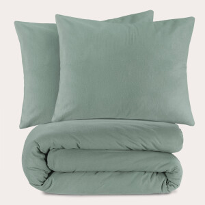 NOUS Living flanellen dekbedovertrek lits-jumeaux groen (240x220 cm)