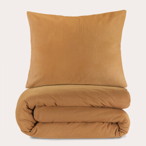 NOUS Living flanellen dekbedovertrek 1-persoons bruin (140x220 cm)