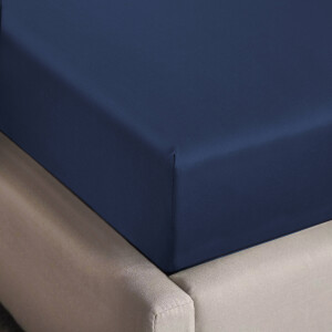 NOUS Living katoenen hoeslaken - donkerblauw