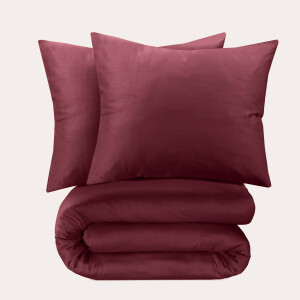 NOUS Living katoen satijnen dekbedovertrek 2-persoons rood (200x220 cm)