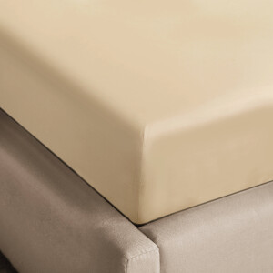 NOUS Living katoen satijnen hoeslaken - beige