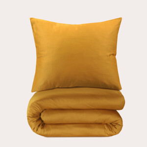 NOUS Living katoen satijnen dekbedovertrek 1-persoons bruin (140x220 cm)