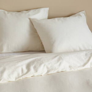 NOUS Living katoen satijnen dekbedovertrek lits-jumeaux ecru (240x220 cm)