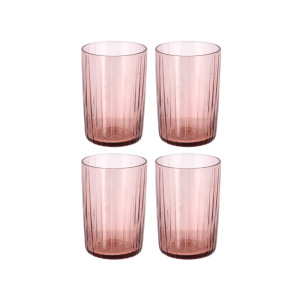 Bitz Waterglas Kusintha - Roze - 280 ml - 4 stuks