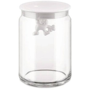 Alessi Voorraadpot Gianni A Little Man Holding On Tight - AMDR05 W - Wit - 900 ml - door Mattia Di Rosa