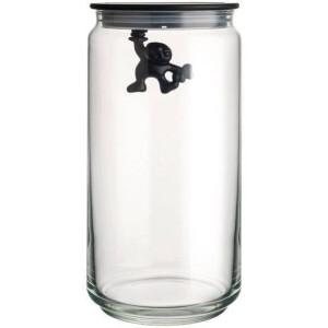 Alessi Voorraadpot Gianni A Little Man Holding On Tight - AMDR06 B - Zwart - 1.4 liter - door Mattia Di Rosa