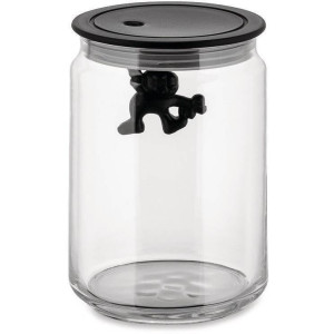 Alessi Voorraadpot Gianni A Little Man Holding On Tight - AMDR05 B - Zwart - 900 ml - door Mattia Di Rosa