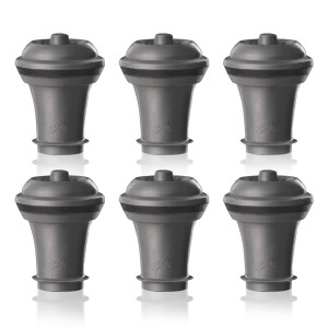 Vacu Vin Wijnstopper Vacuum Wine Stopper - Grijs - 6 stuks