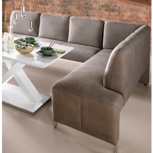 exxpo - sofa fashion Hoekbank Intenso, modern, keuze uit leer of textiel, 264/197 cm (B/D) hoge bodemvrijheid, vrij in de ruimte te plaatsen, hoog zitcomfort