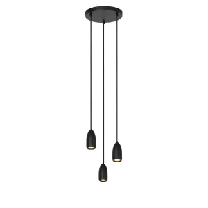 Lucide EVORA - Hanglamp - Ø 25 cm - 3xGU10 - Zwart