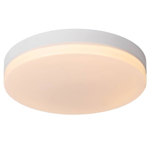 Lucide BISKIT - Plafonnière Badkamer - Ø 40 cm - LED - 1x36W 2700K - IP44 - Beweging & dag/nacht sensor - Wit