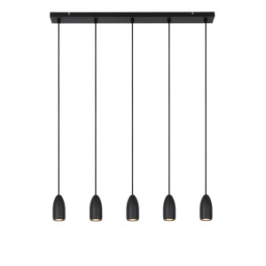 Lucide EVORA - Hanglamp - Ø 10 cm - 5xGU10 - Zwart