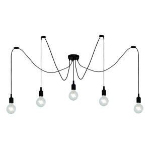 Lucide FIX - Hanglamp - 5xE27 - Zwart