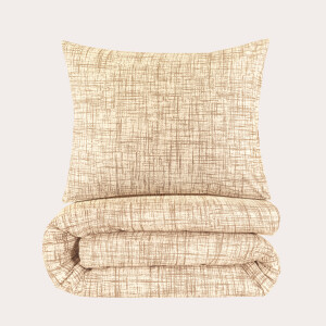 NOUS Living katoenen dekbedovertrek 1-persoons beige (140x220 cm)