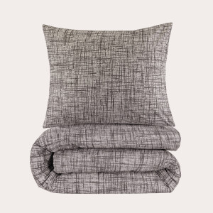 NOUS Living katoenen dekbedovertrek 1-persoons grijs (140x220 cm)