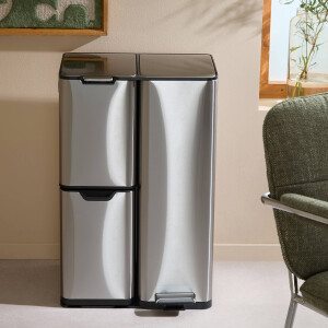 NOUS Living prullenbak - afvalscheiding (13L+17L+30L) - RVS