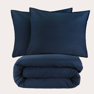 NOUS Living stonewashed dekbedovertrek 2-persoons blauw (200x200/220 cm)