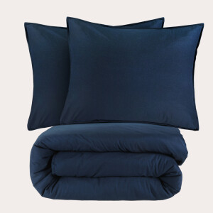 NOUS Living stonewashed dekbedovertrek lits-jumeaux blauw (240x200/220 cm)