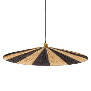 WOOOD Exclusive Loic Hanglamp - Streep - Zwart/Naturel - 10x95x95