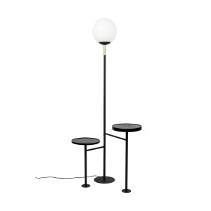 Zuiver Orion vloerlamp/ staande lamp met bijzettafel - Zwart