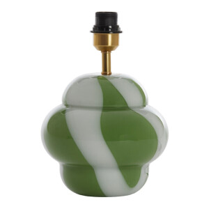 Light & Living Tafellamp 'Ylien' Glas, kleur Groen/Wit (excl. kap)