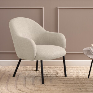 Bendt Fauteuil 'Jacquilyn' Structuurstof, kleur Beige