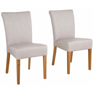 Home affaire Eetkamerstoel Queen Polsterstoel BESTSELLER verschillende type bekleding, massief houten onderstel (set)