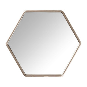 Hexagon spiegel - rose goud - ø24 cm