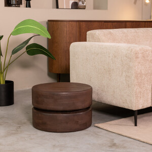 LABEL51 Ronde Salontafel 'Milly' Espresso Mangohout, 50cm