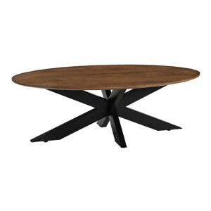 LABEL51 Ovale Salontafel 'James' Mangohout, 130 x 70cm, kleur Naturel