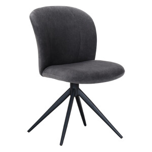 LABEL51 Draaibare Eetkamerstoel 'Kimo' Cosmo stof, kleur Antraciet