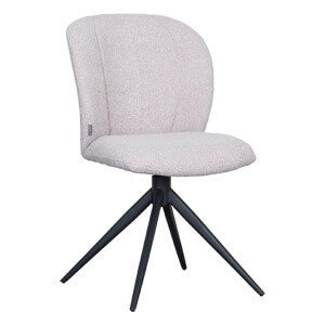 LABEL51 Draaibare Eetkamerstoel 'Kimo' Bouclé, kleur Naturel