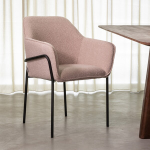 LABEL51 Eetkamerstoel 'Dexter' Bouclé, kleur Naturel