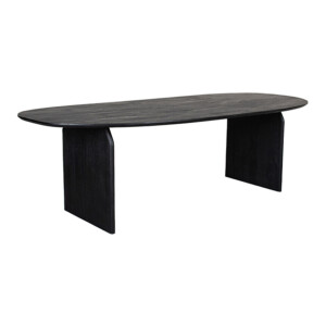 LABEL51 Deens Ovale Eettafel 'Cooper' Zwart Mangohout, 210 x 110cm
