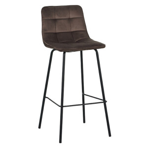 LABEL51 Barkruk 'Bistro' Velvet, kleur Taupe (zithoogte 78cm)