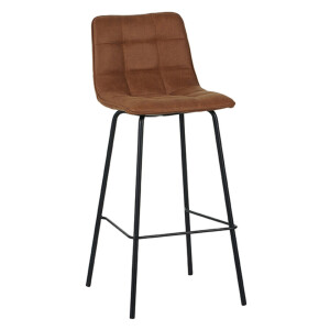 LABEL51 Eetkamerstoel 'Bistro' Micro Suede, kleur Cognac (zithoogte 78cm)