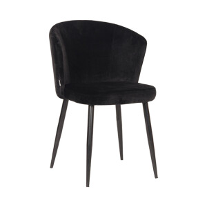 LABEL51 Eetkamerstoel 'Wave' Velvet, kleur Zwart