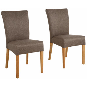 Home affaire Eetkamerstoel Queen Polsterstoel BESTSELLER verschillende type bekleding, massief houten onderstel (set)