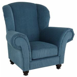 Home affaire Fauteuil King Henry, hoge fauteuil, oorkussen met casual bekleding, binnenvering en losse sierkussens (set)