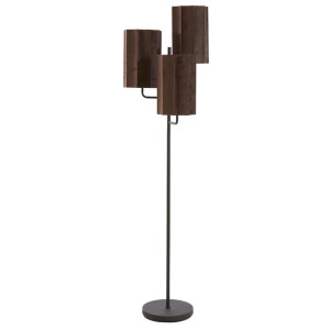 Light & Living Vloerlamp 'Edisa' 3-lamps, kleur Donkerbruin/Mat Zwart