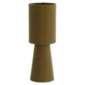 Light & Living Tafellamp 'Mikkel' Bouclé, kleur Olijfgroen